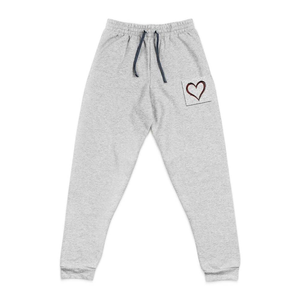 Stitched Heart Joggers | Embroidered Heart Sweatpants